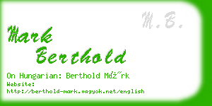 mark berthold business card